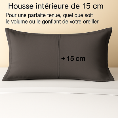 Taie d’oreiller unie, douce et respirante : Gris ardoise