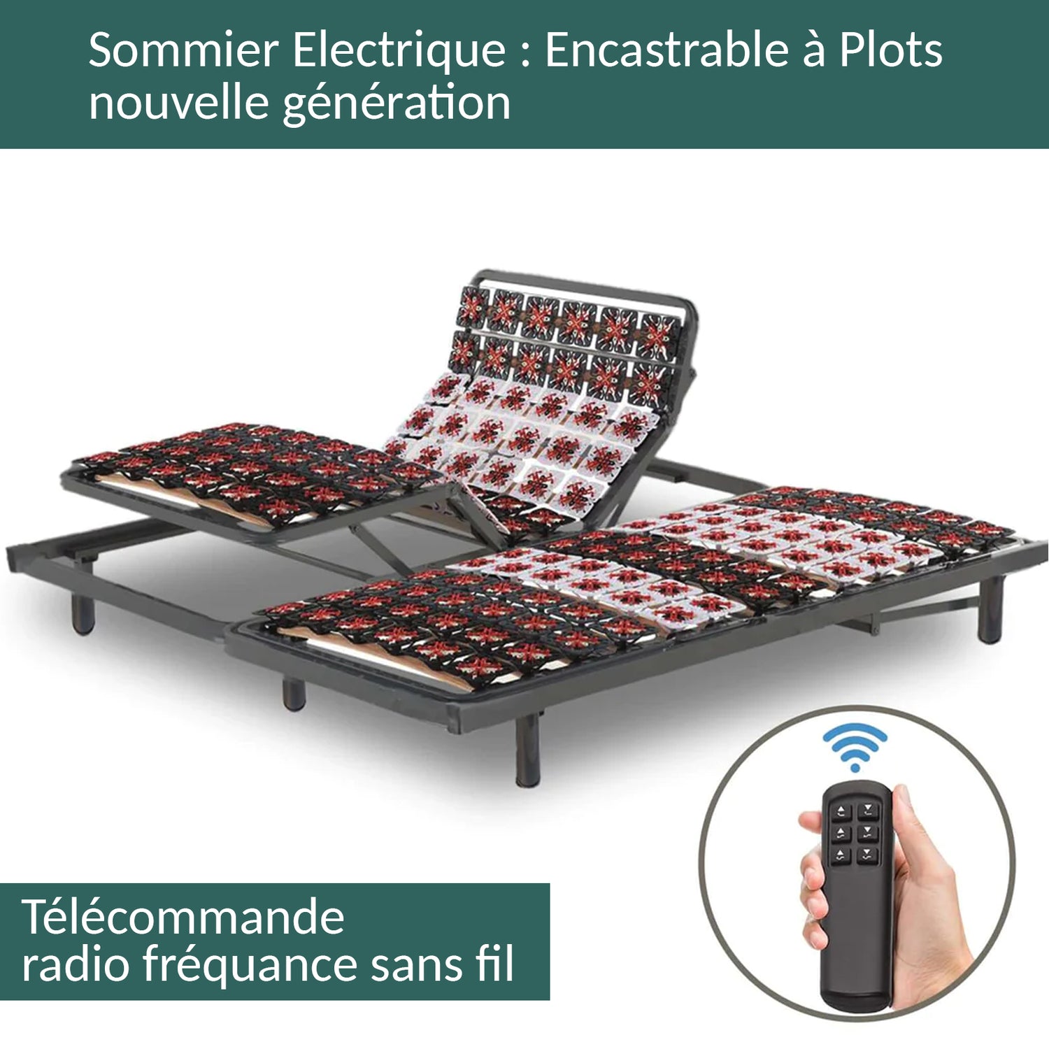 Orthopedic electric bed base with slats, built-in - Technoflex Collection