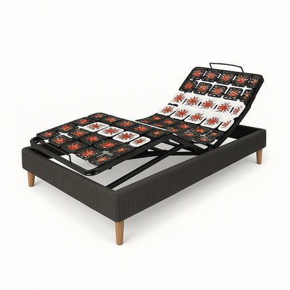 Pack lit électrique orthopédique, velours côtelé gris, matelas inclus - Collection Technoflex