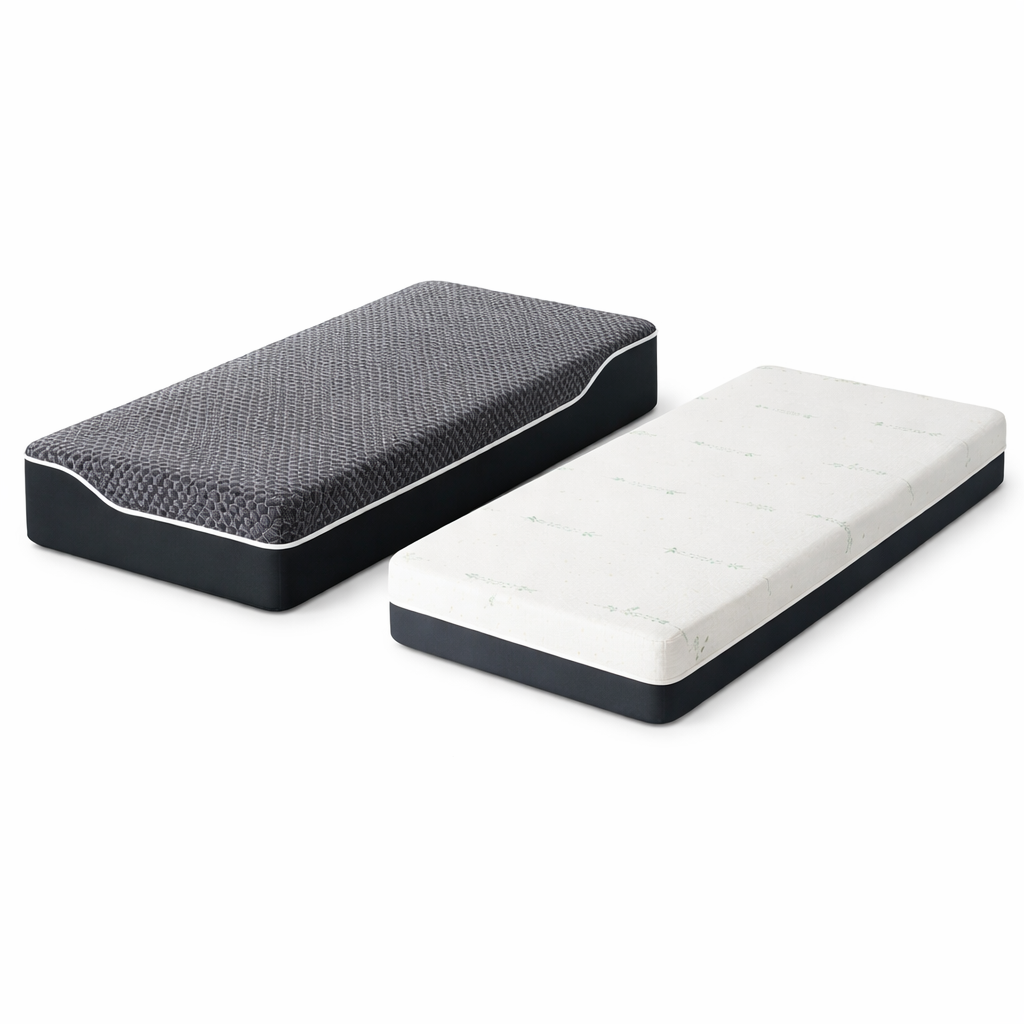 Pack lit électrique orthopédique, velours côtelé gris, matelas inclus - Collection Technoflex