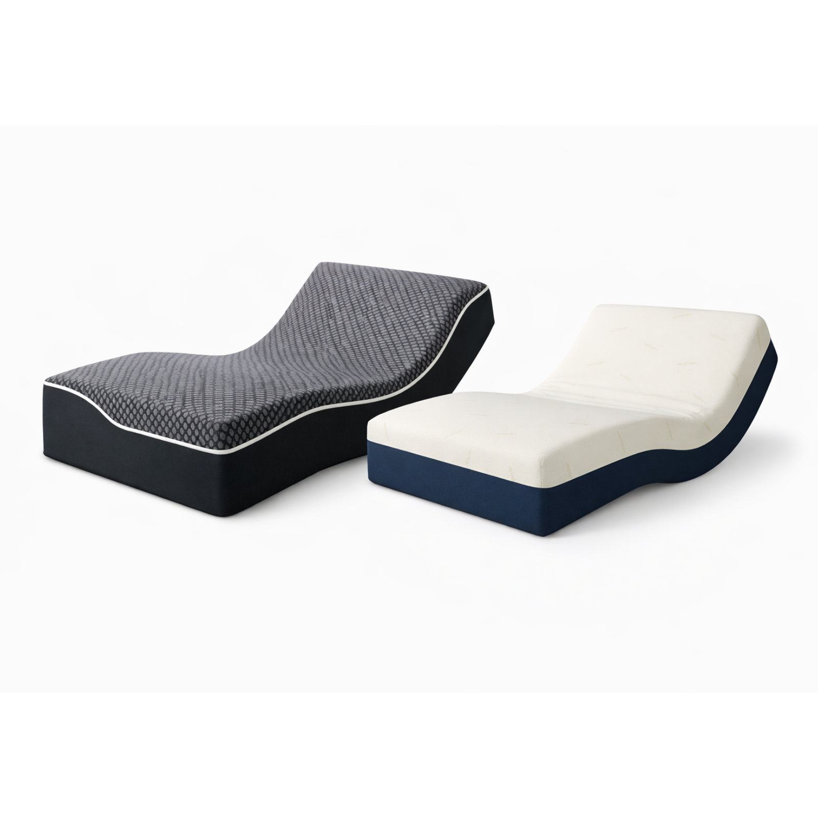Pack lit électrique orthopédique, velours côtelé gris, matelas inclus - Collection Technoflex
