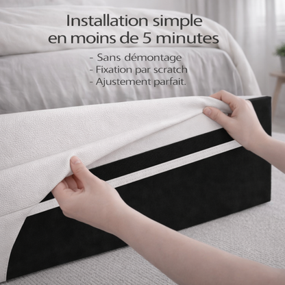 Housse structure lit coffre simili cuir blanc