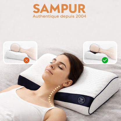 Oreiller mémoire de forme Fantasia bleu : Ergonomique et micro perforée