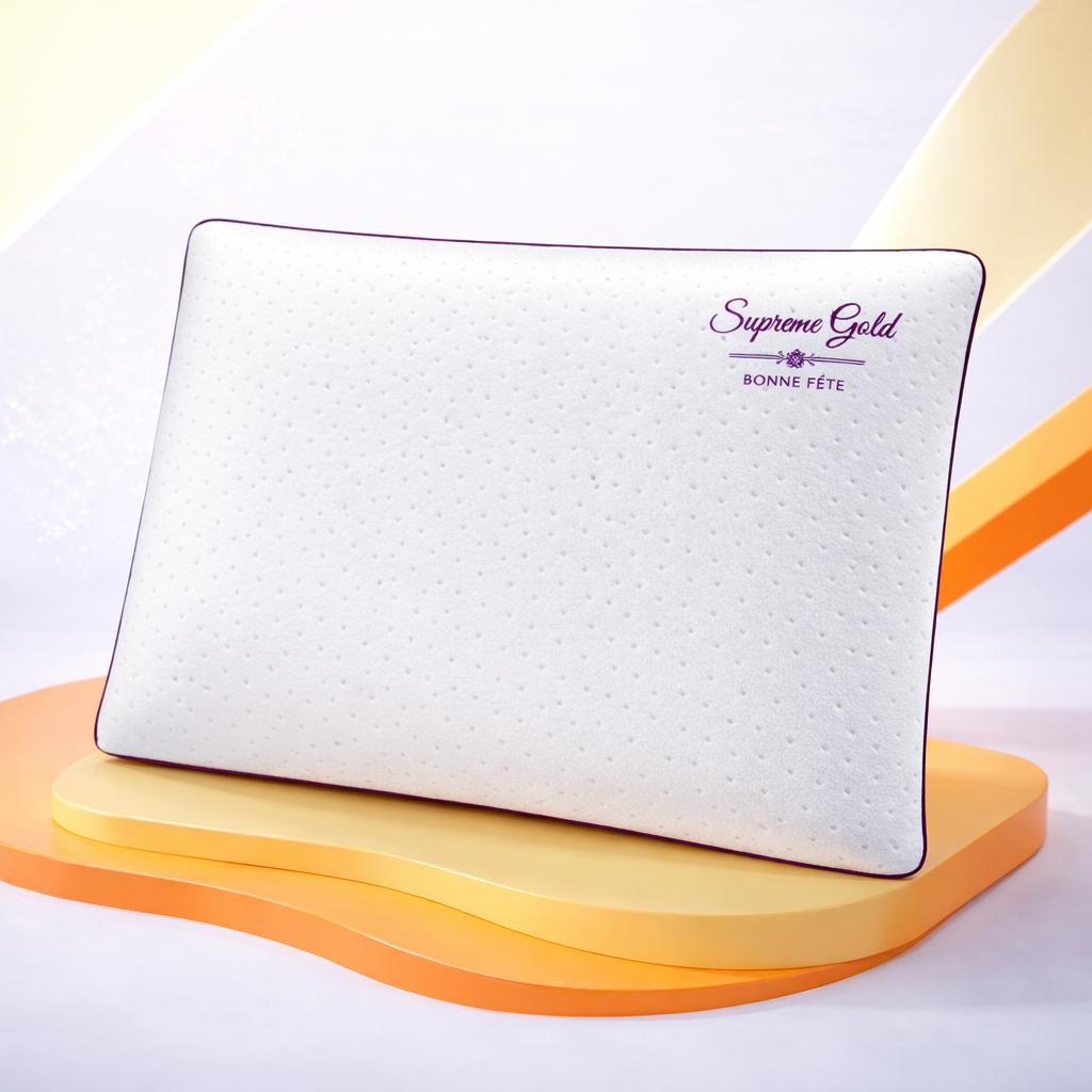 Oreiller mémoire de forme, ergonomique, déhoussable - Collection Bonne Fête