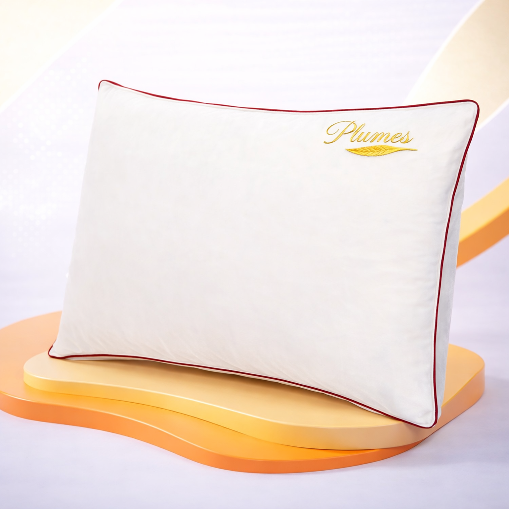 Oreiller 100% plumes de canard, soutien mi-ferme, confort naturel - Collection Plumes
