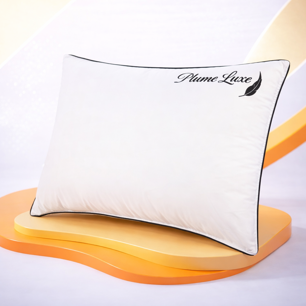 Oreiller plume de canard, coutil coton, ergonomique - Collection Luxe