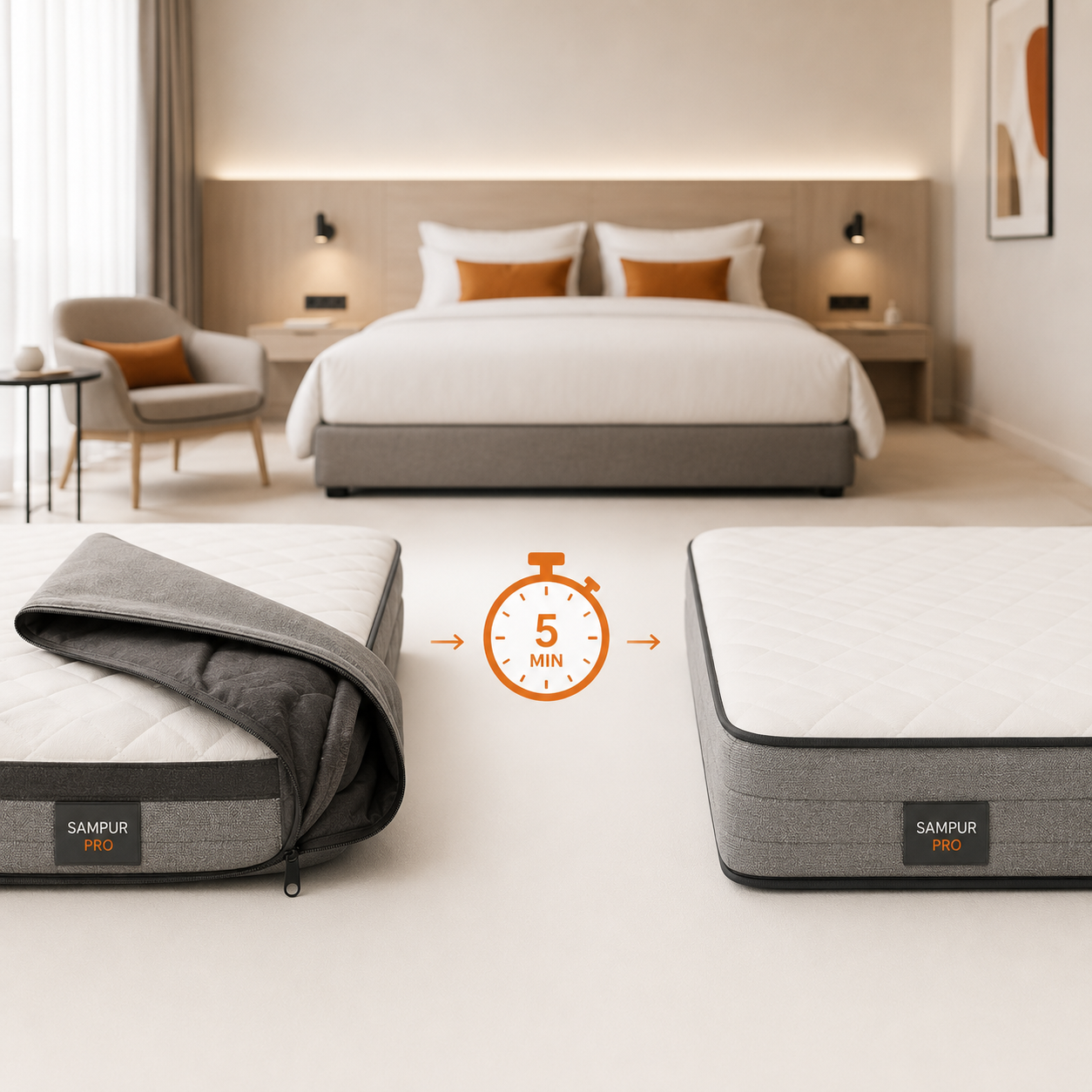 Housse respirante pour matelas hybride - Collection Pro
