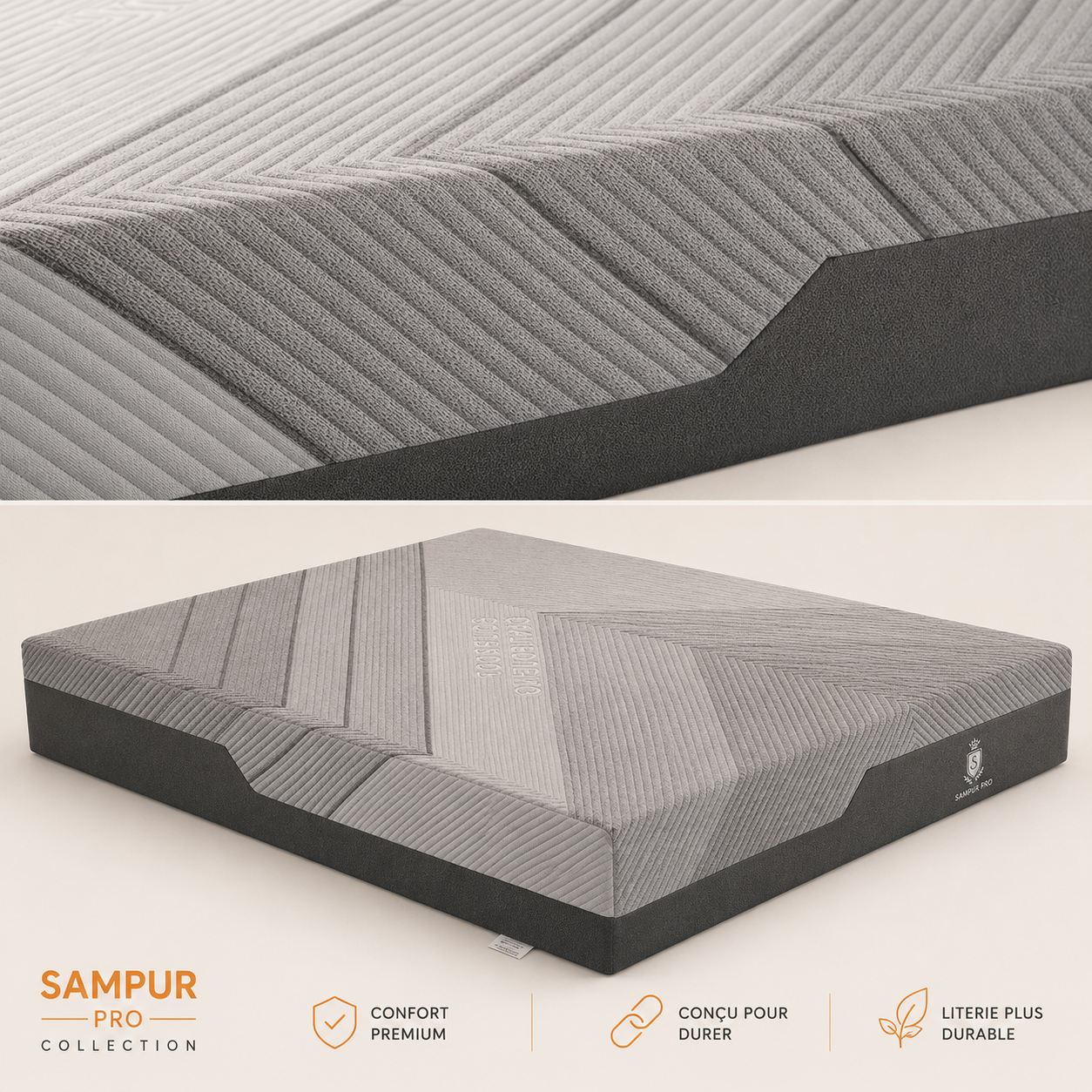 Hybrid multi-zone mattress with memory foam and pocket springs - Breathable Collection