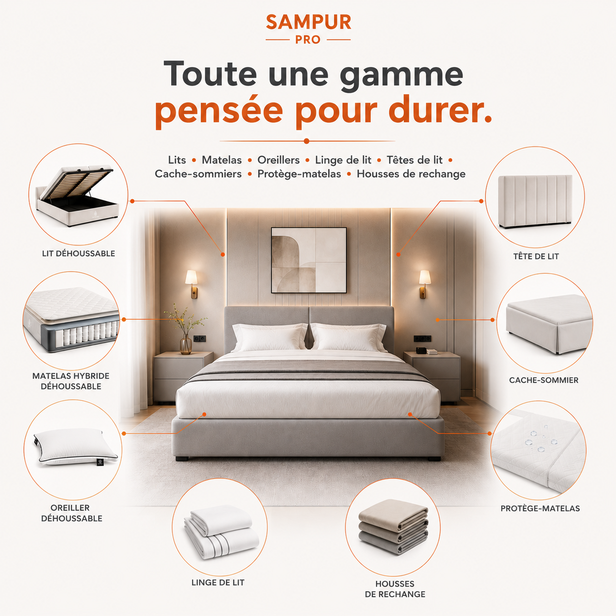 Hybrid multi-zone mattress with memory foam and pocket springs - Breathable Collection