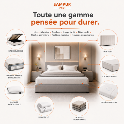 Hybrid multi-zone mattress with memory foam and pocket springs - Breathable Collection