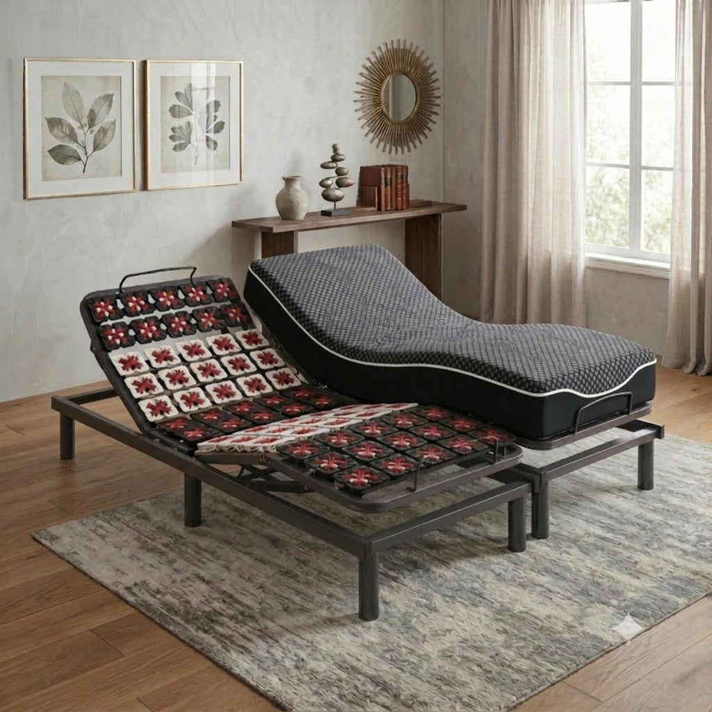 Sommier électrique, orthopédique à plots, matelas relaxation inclus - Collection Technoflex