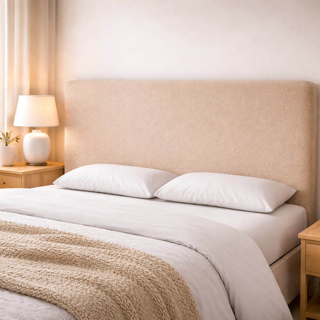 Housse de tête de lit bouclette sable