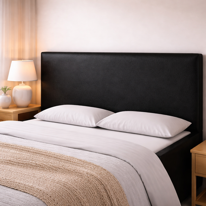 Housse de tête de lit simili cuir noir
