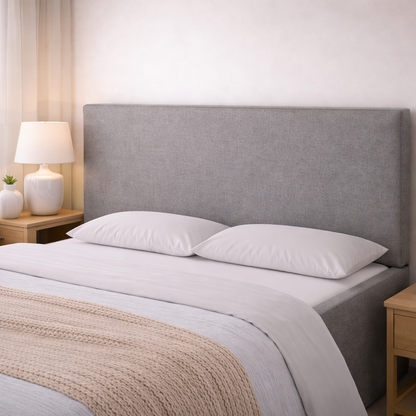 Housse de tête de lit tissu gris clair