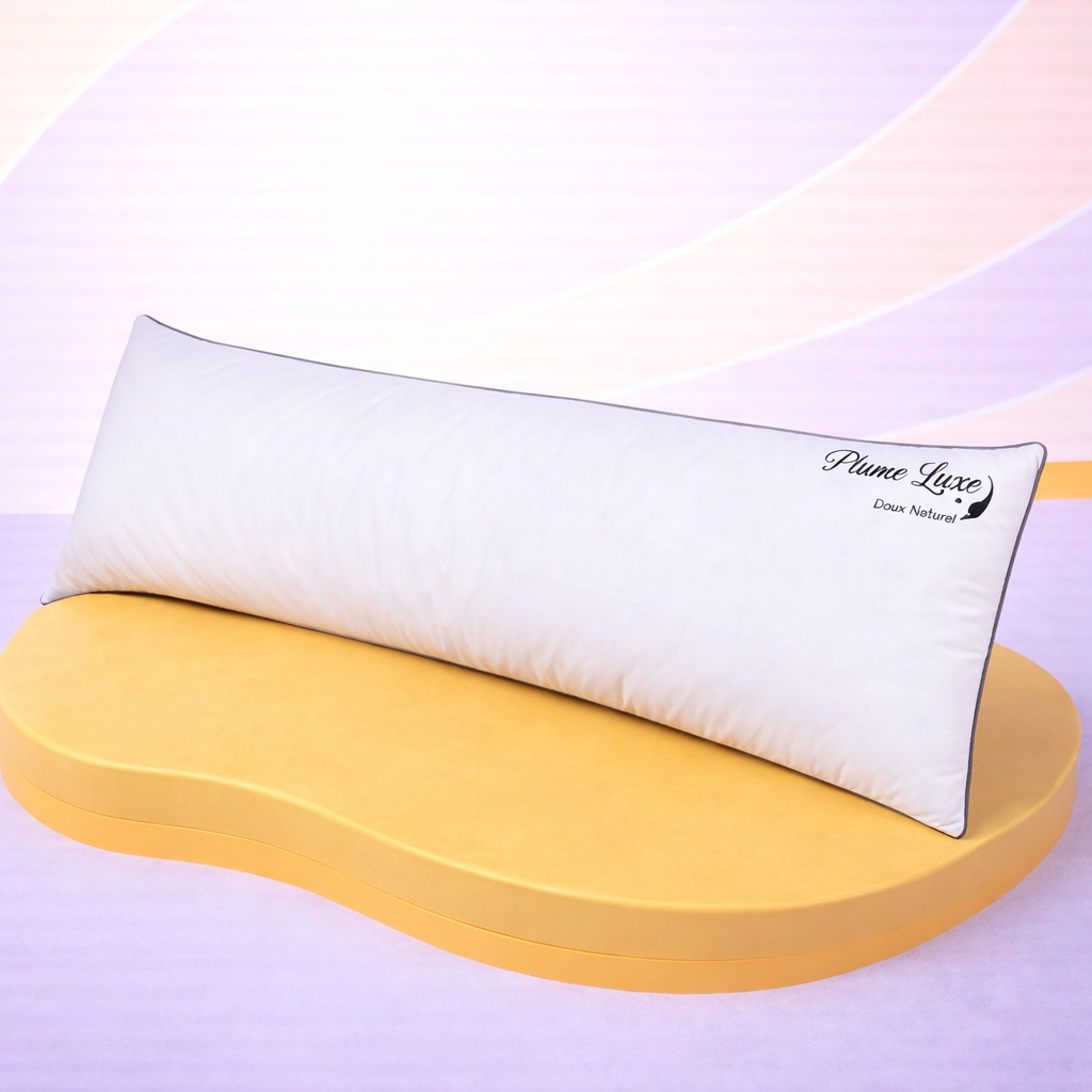 Traversin ergonomique, plumes de canard, duvet, tissu coton - Collection Luxe