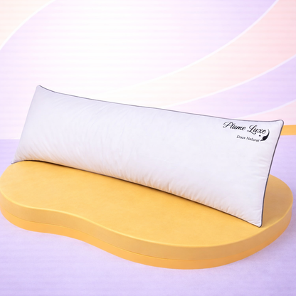 Traversin ergonomique, plumes de canard, duvet, tissu coton - Collection Luxe