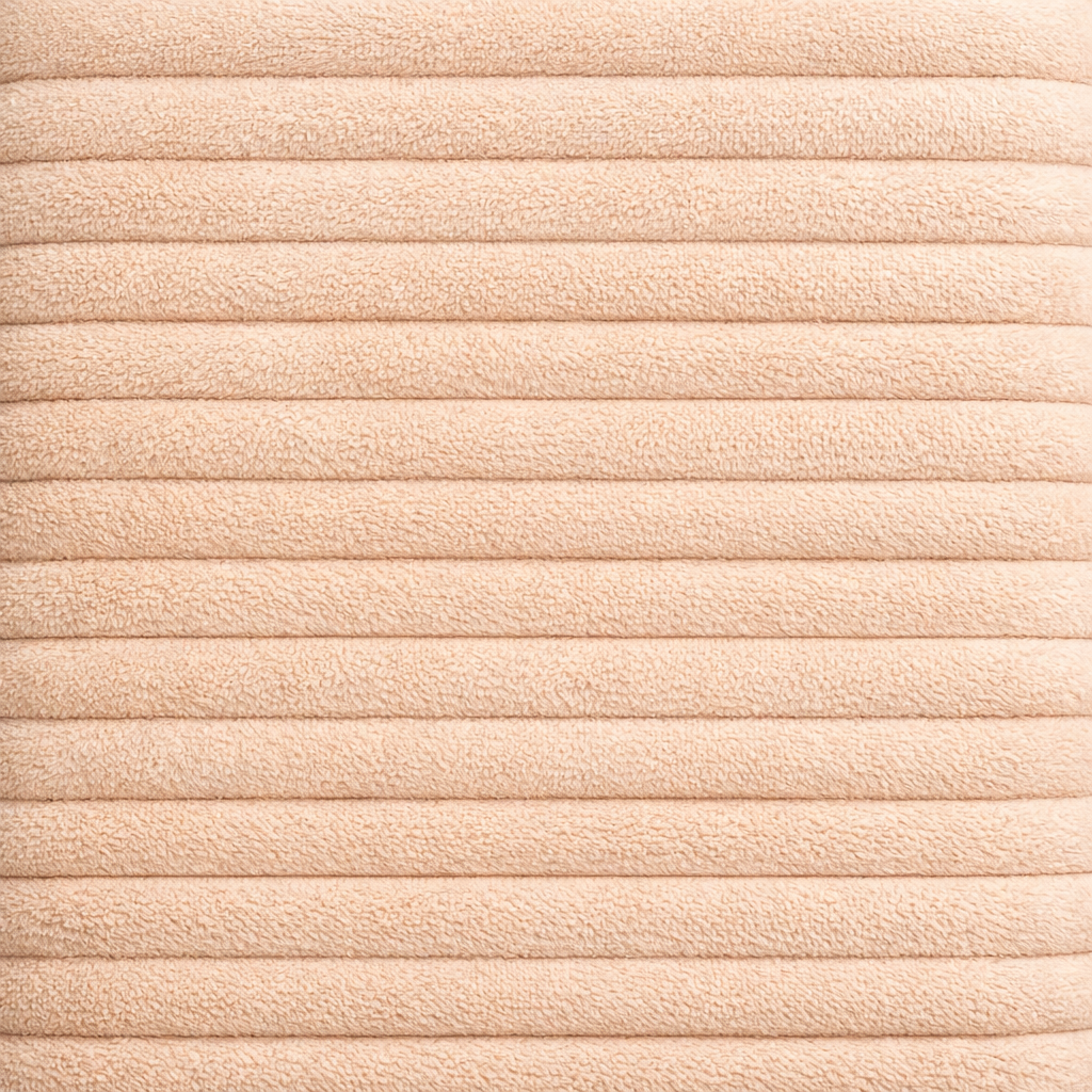 Housse structure lit fixe velours côtelé sable