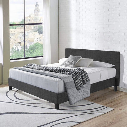 Modernes Polsterbett Majestic: Stoff und Lattenrost aus Holz