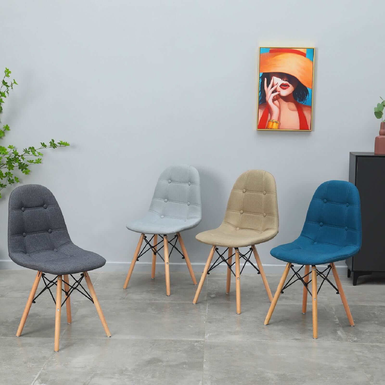 Chaise Mareva : Style Scandinave, Tissu et bois
