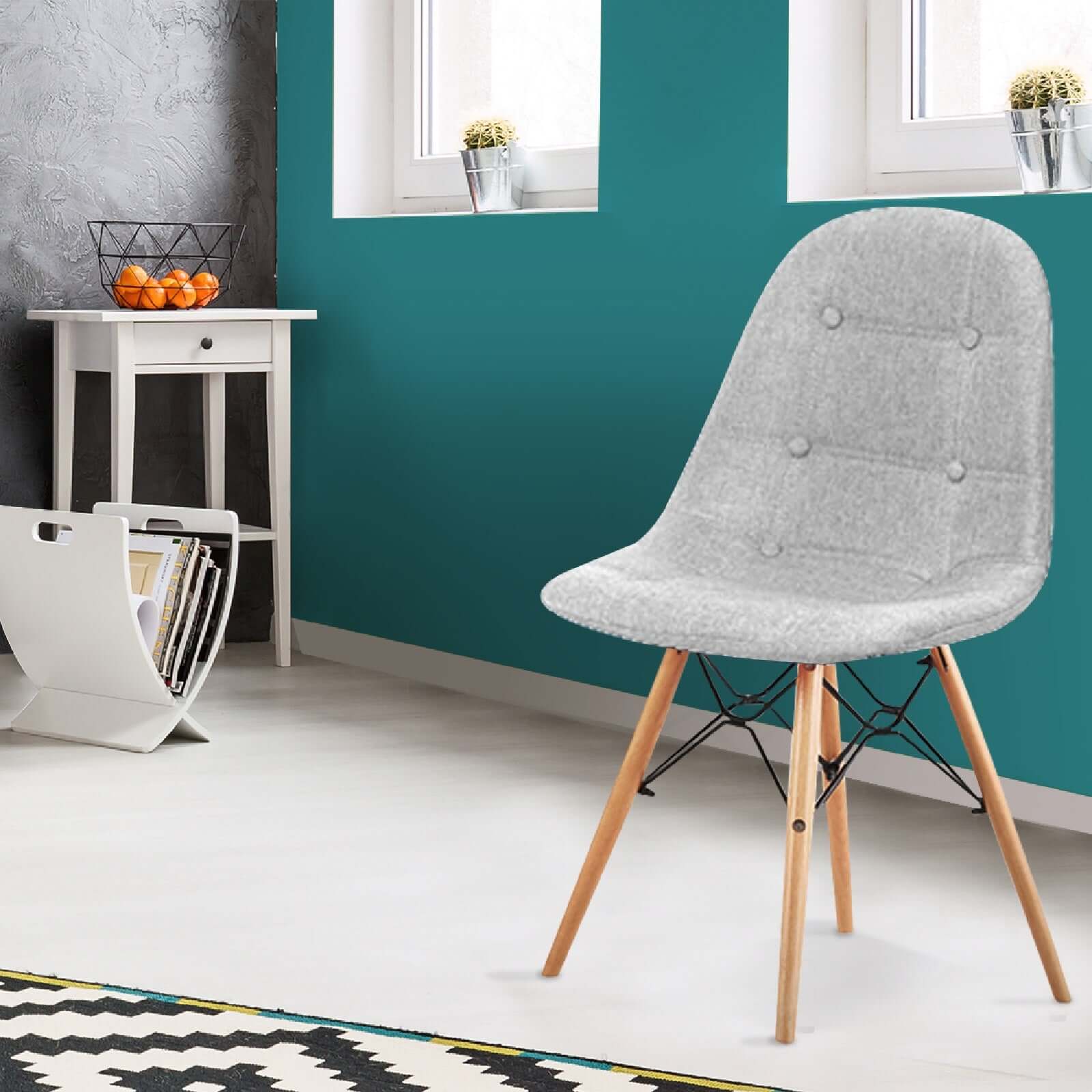 Chaise Mareva : Style Scandinave, Tissu et bois