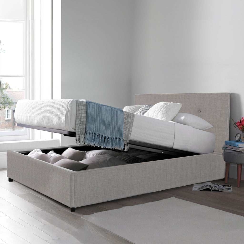 Lit Coffre Prestigieux : Tissu capitonné Pratique