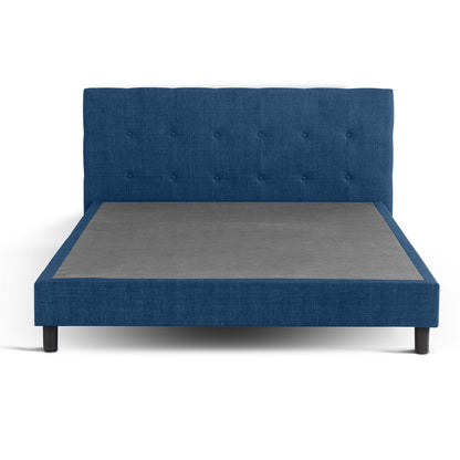 Modernes Polsterbett Majestic: Stoff und Lattenrost aus Holz