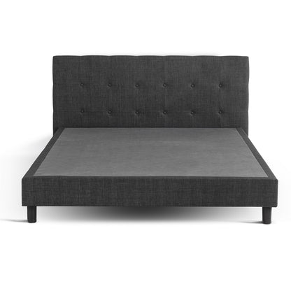 Modernes Polsterbett Majestic: Stoff und Lattenrost aus Holz