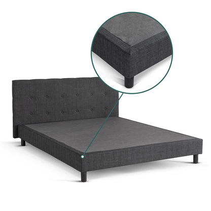 Modernes Polsterbett Majestic: Stoff und Lattenrost aus Holz