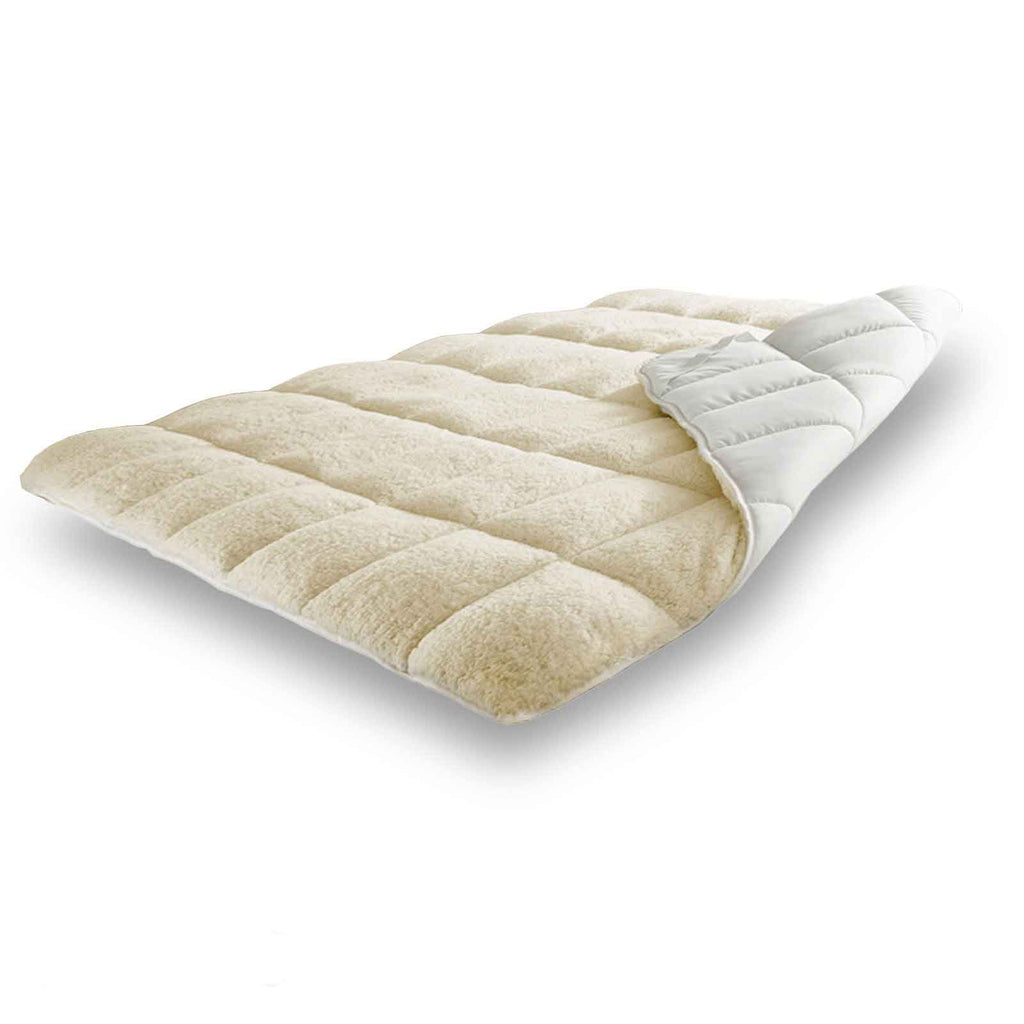 Surmatelas Sherpa Blanc : Double face Eté-Hiver