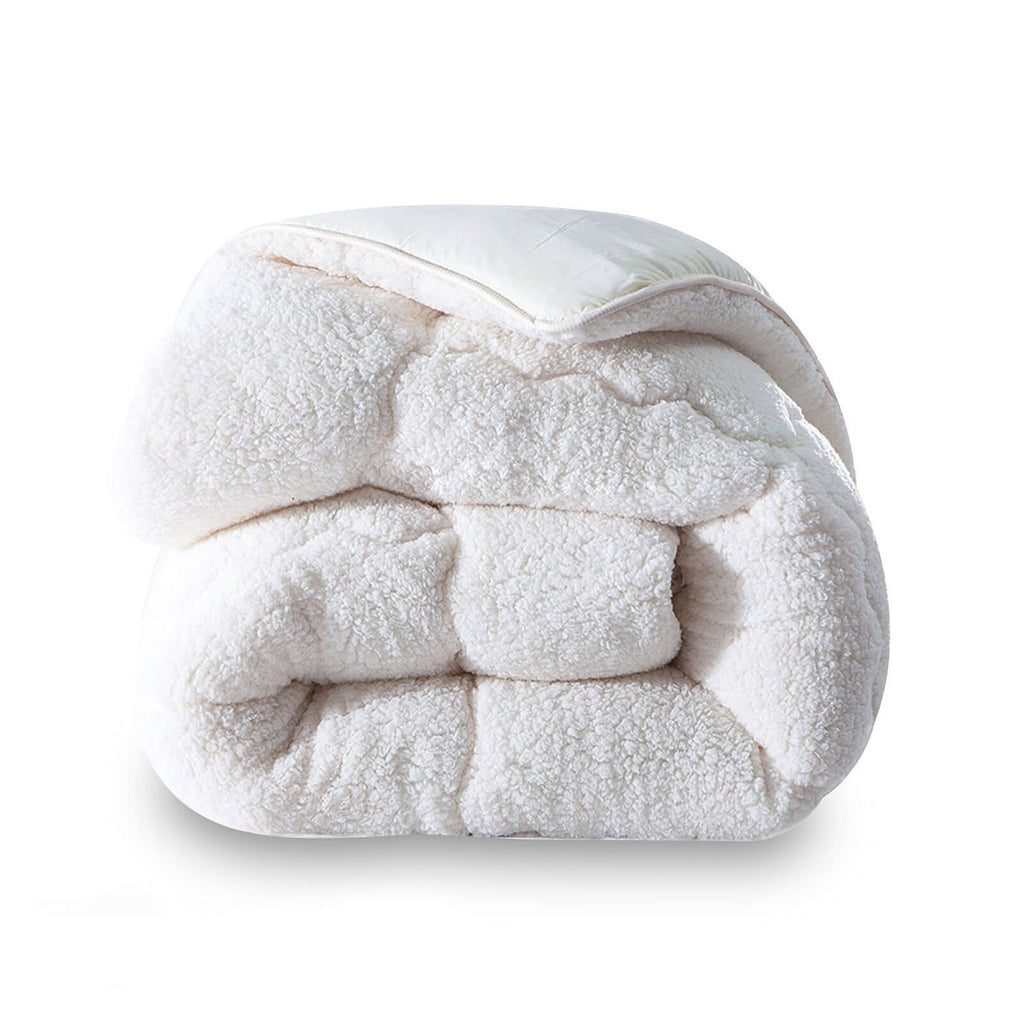 Couette Sherpa Blanche : Réversible Eté-Hiver