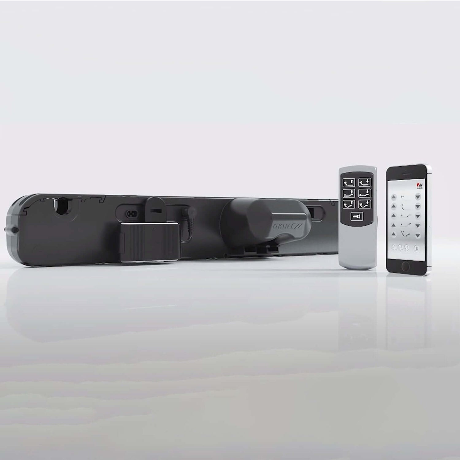 Pack Lit Electrique orthopédique Tissu gris foncé Technoflex : Sommier et Matelas
