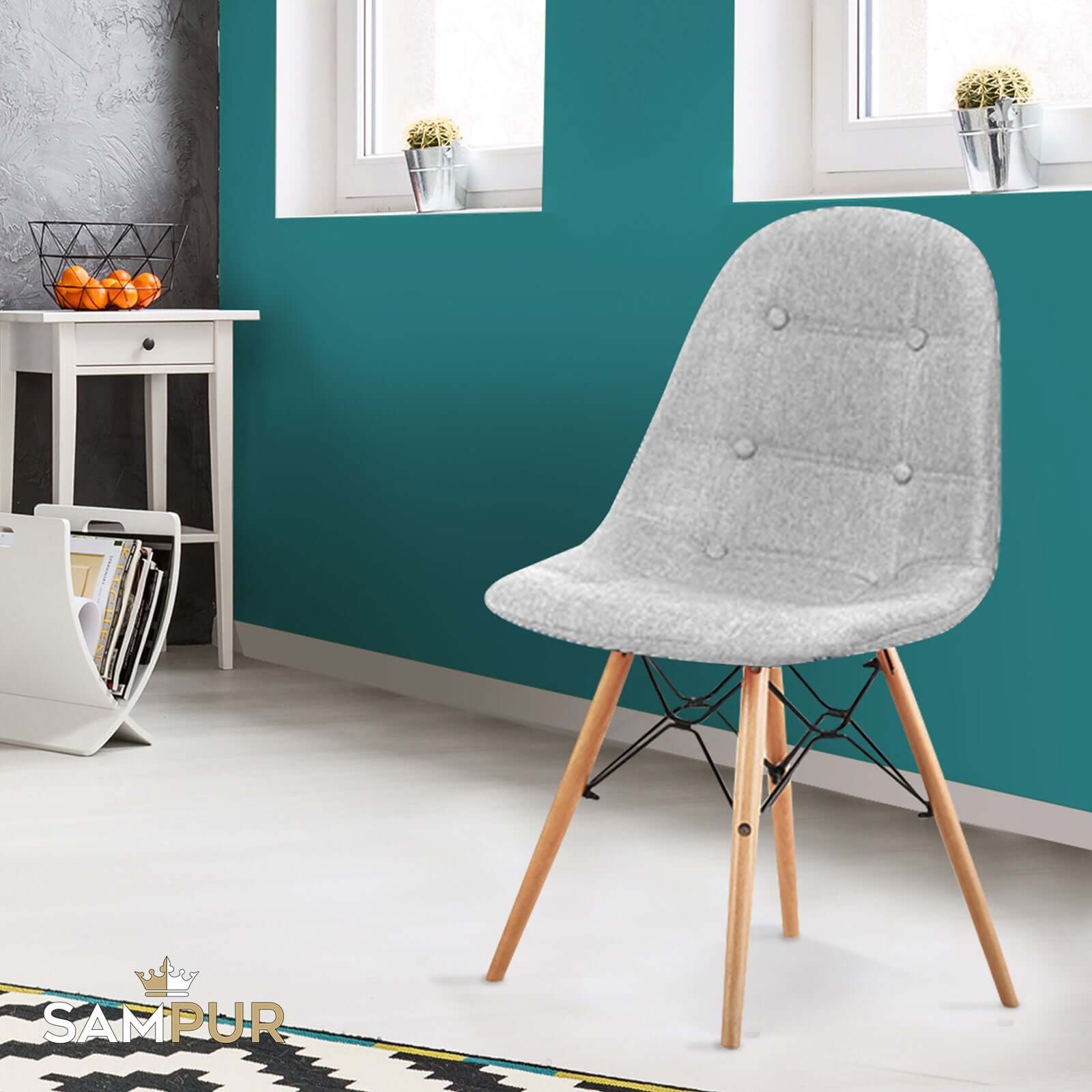 Chaise Mareva : Style Scandinave, Tissu et bois